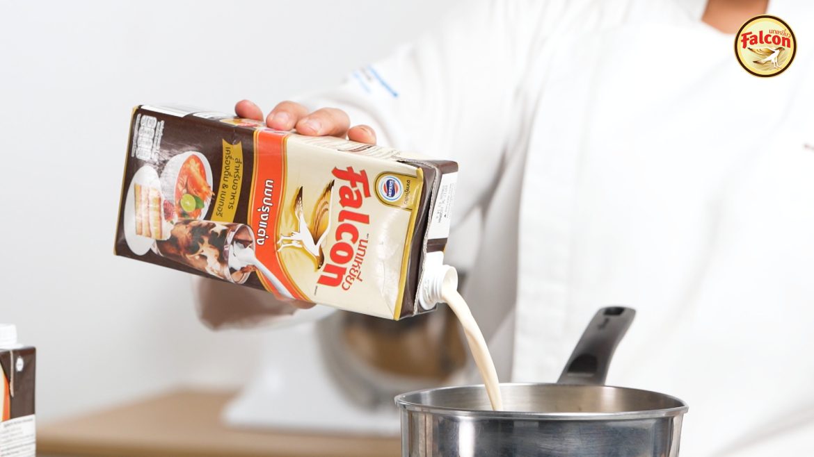 ขั้นตอนการทำซอสช็อกโกแลต จากผลิตภันฑ์นมข้นจืด ตรานกเหยี่ยว ฟอลคอน